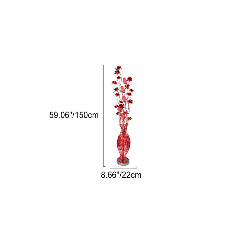 European Vase Flower Aluminum LED Floor Lamp