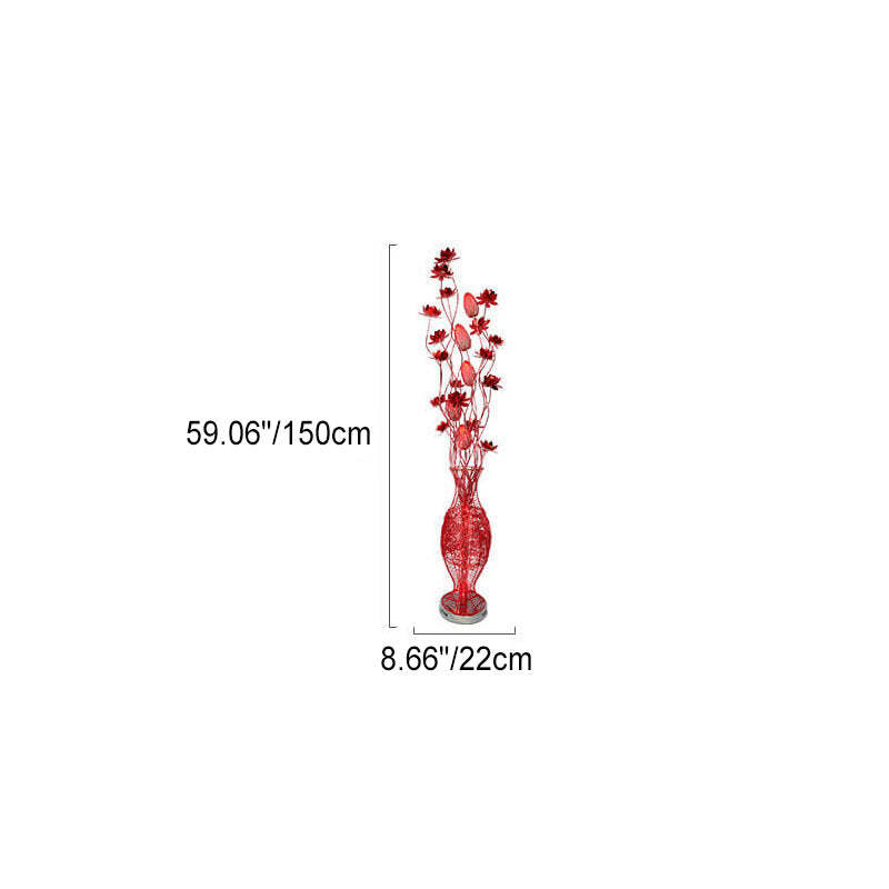 European Vase Flower Aluminum LED Floor Lamp
