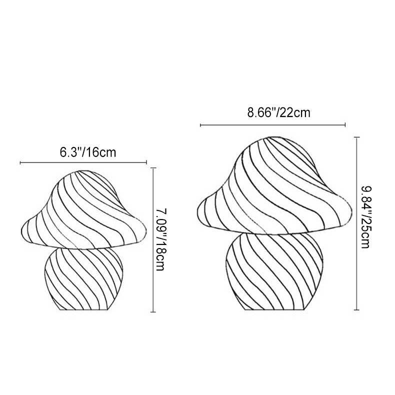 Modern Decorative Mushroom Striped Glass Lamp