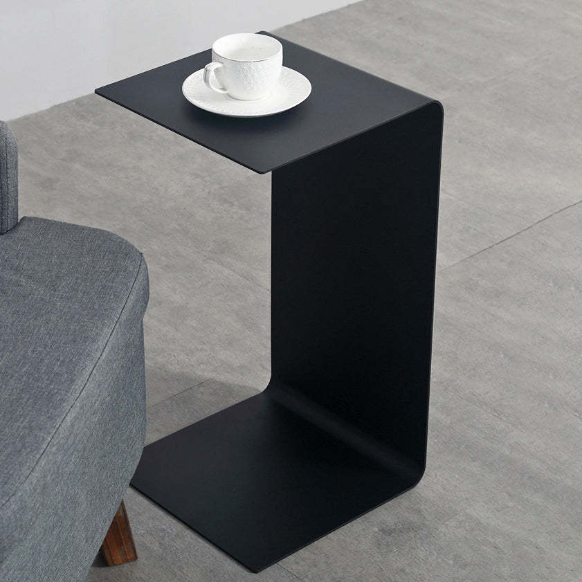 Minimalist C-Shape Iron Coffee Table — Coffee Color