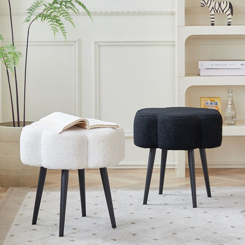 Minimalist Cloud Lambswool Steel Vanity Stool