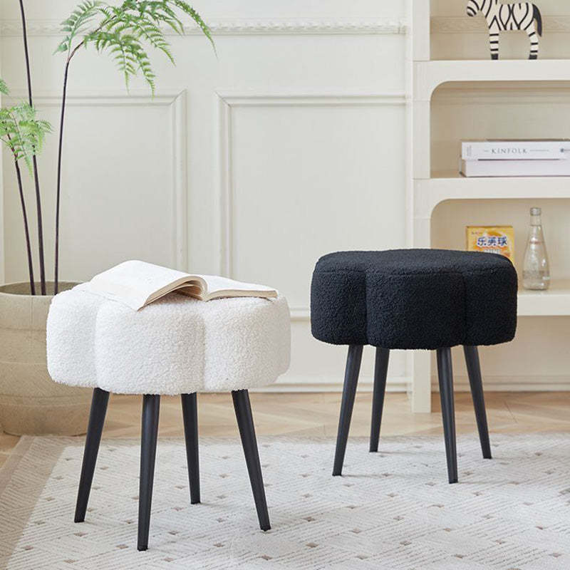 Minimalist Cloud Lambswool Steel Vanity Stool