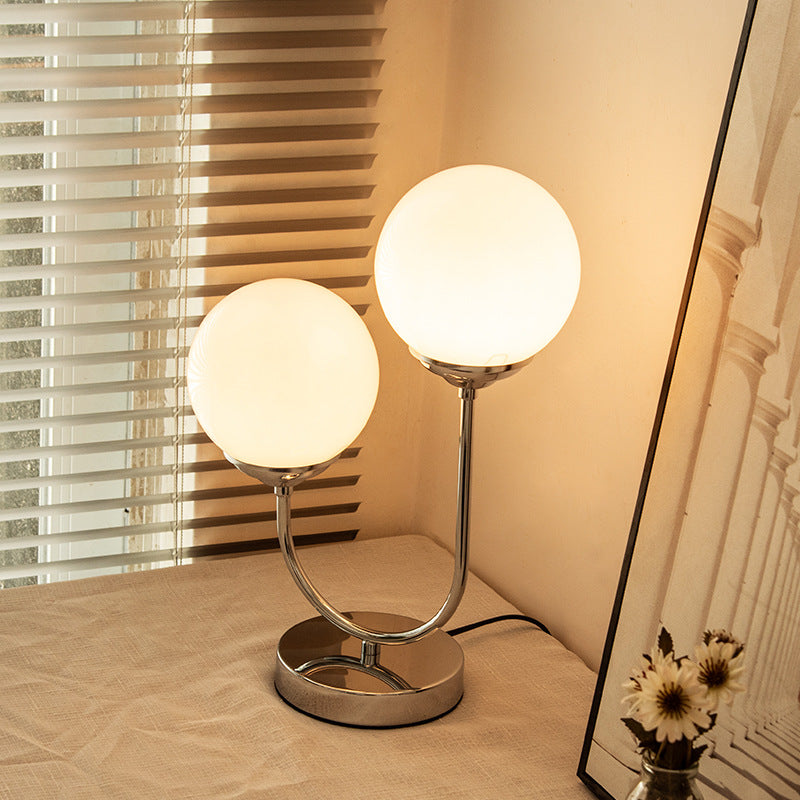 Lighom modern 2-light ball chrome table lamps in iron — 220V-240V (UK/AU)