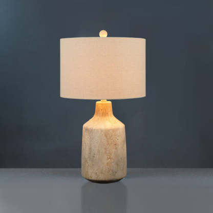 Vintage Minimalist Fabric Cement Base Lamp — Push Button Switch / A / 110V-120V For US/CA