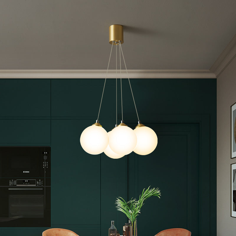 Luxury balloon luxe chandeliers in brass — 4-Light / 220V-240V (UK/AU