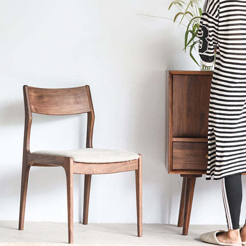 Chinese Wood Cowhide Dining Chair