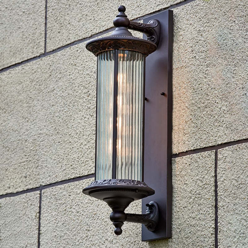 Retro Aluminum Glass Cylinder Wall Sconce
