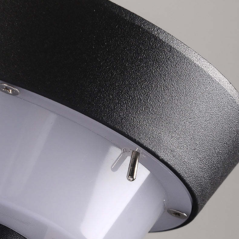 Modern Solar Round Aluminum Acrylic Outdoor Light