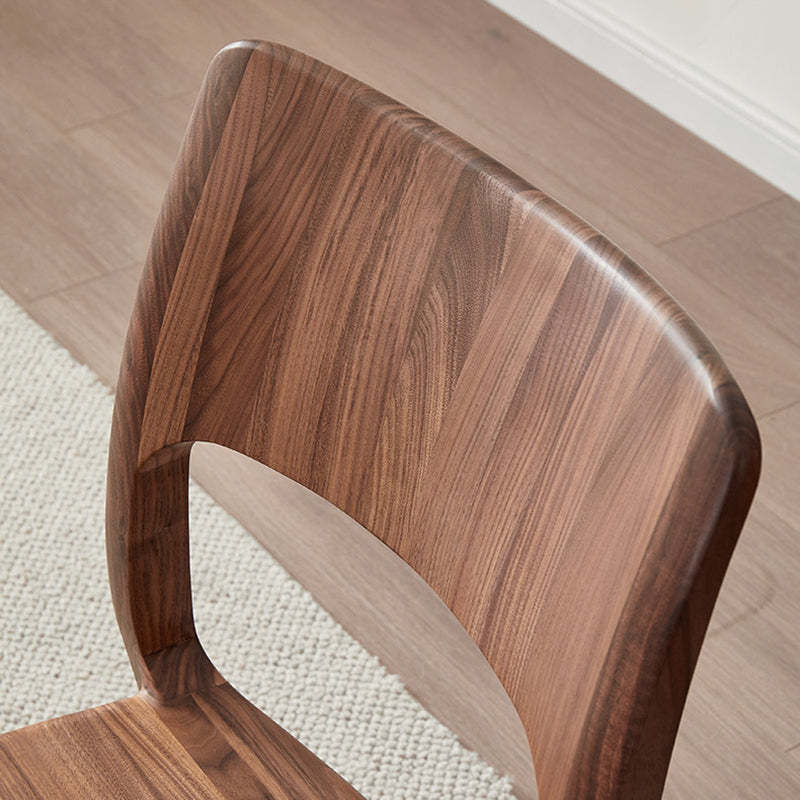 Retro Walnut Square Dining Chair
