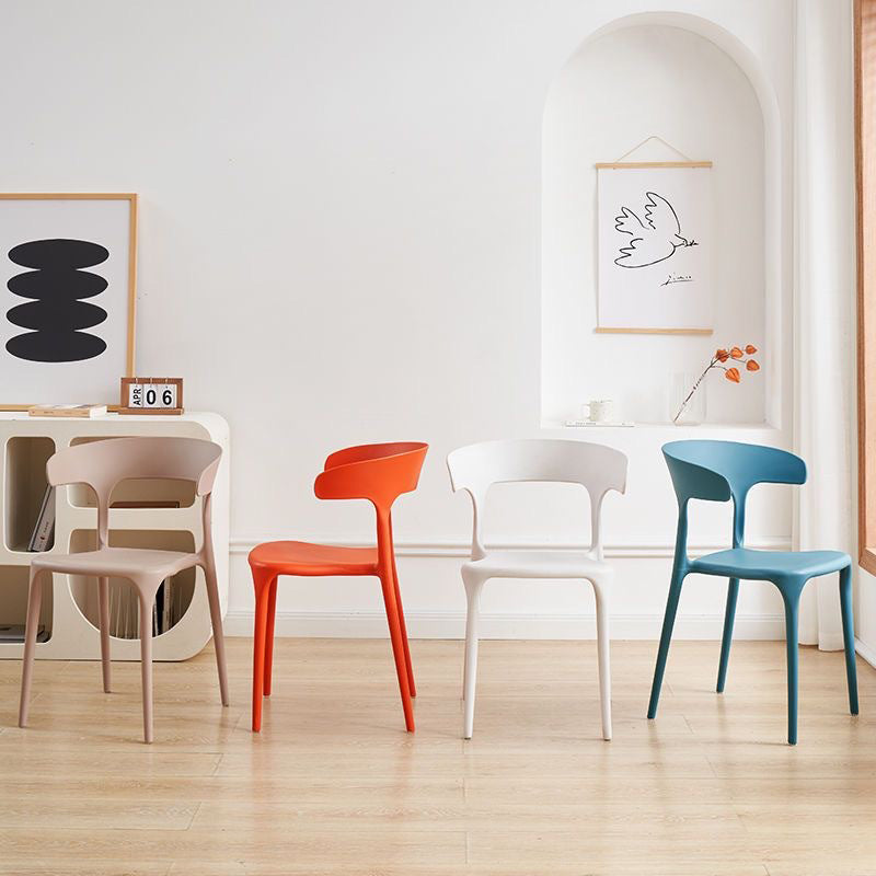 Minimalist Cow Corner Plastic Dining Chair