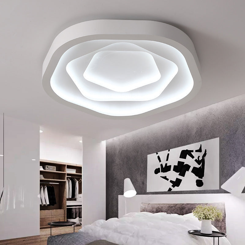 Creative rose romantic flush mount lighting in iron — Small (12"H / 3-Color Changeable / 220V-240V (UK/AU)