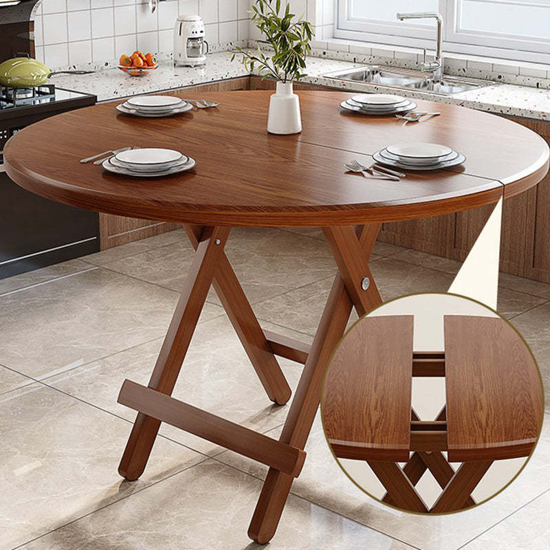 Scandinavian Round Wood 4-Seat Dining Table