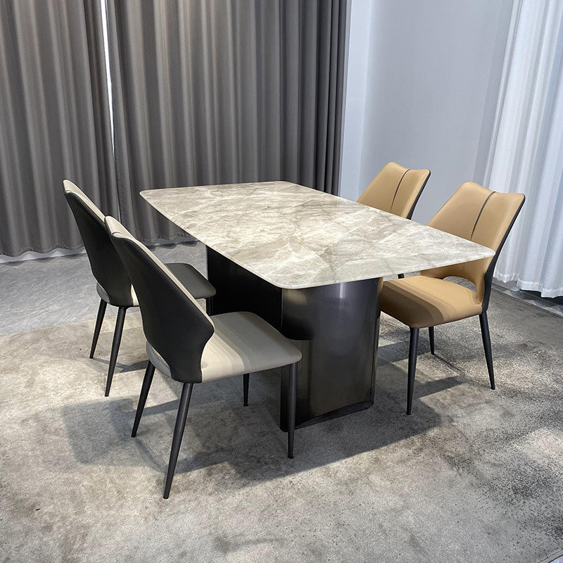 Contemporary Microfiber Leather Steel Dining Chair