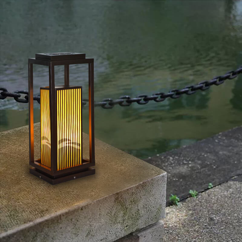 Chinese Square Cage Outdoor Lawn Path Light