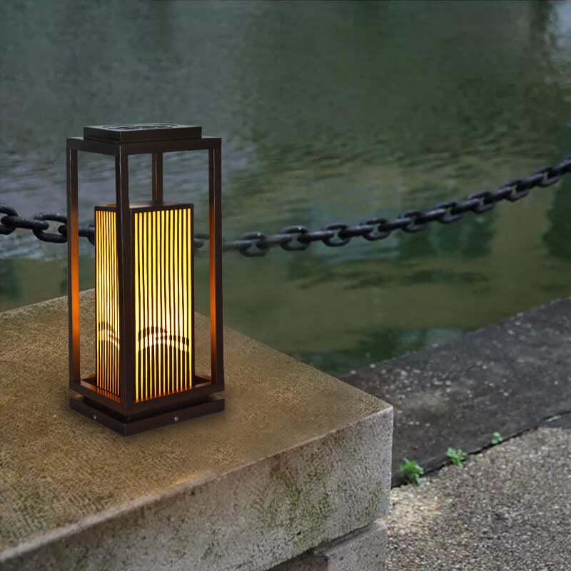 Chinese Square Cage Outdoor Lawn Path Light