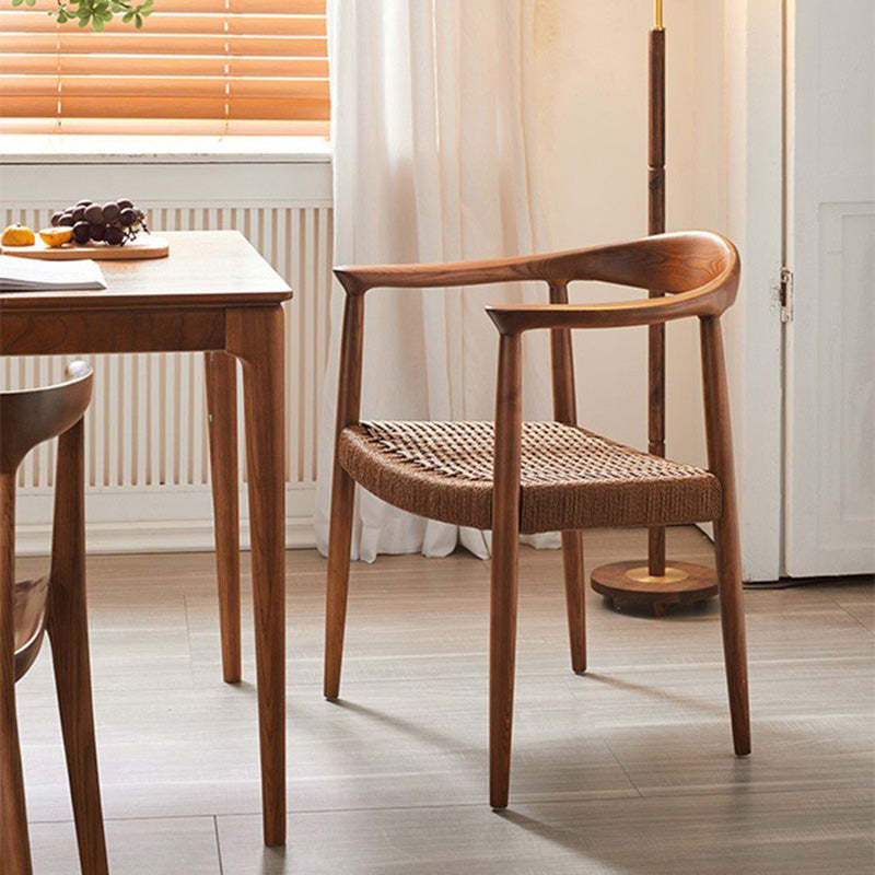 Vintage Braided Rope Wood Dining Chair
