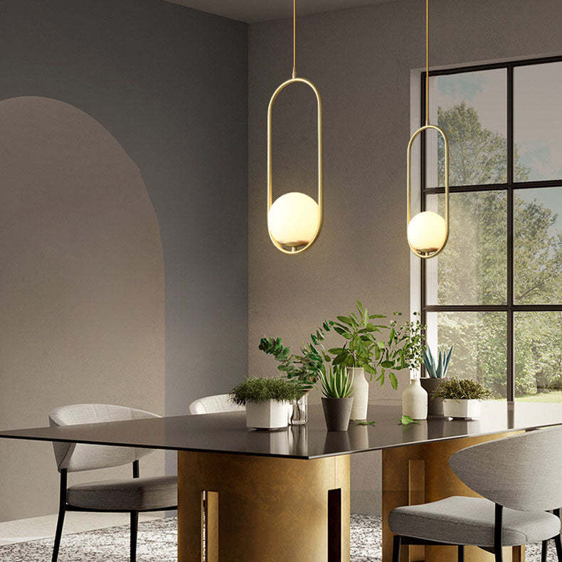 Modern Minimalist Oval Glass Orb Pendant