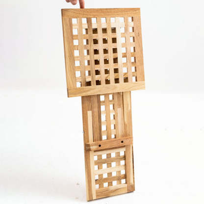 Traditional Rustic Wood Backless Chair