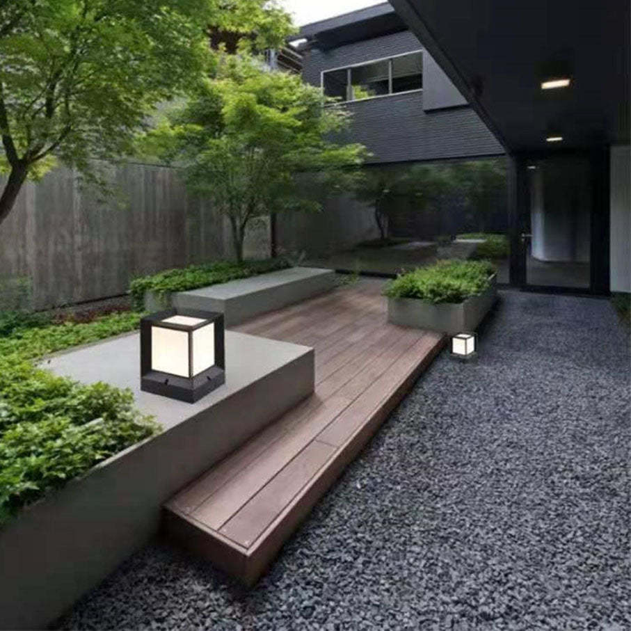 Modern Solar Quadrupole Outdoor Post Light