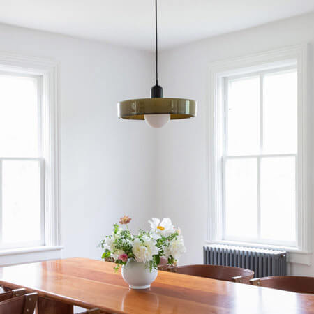 Modern colorful dish wood pendant lighting, Lighom — Small (12"H / Green & Black / 220V-240V (UK/AU