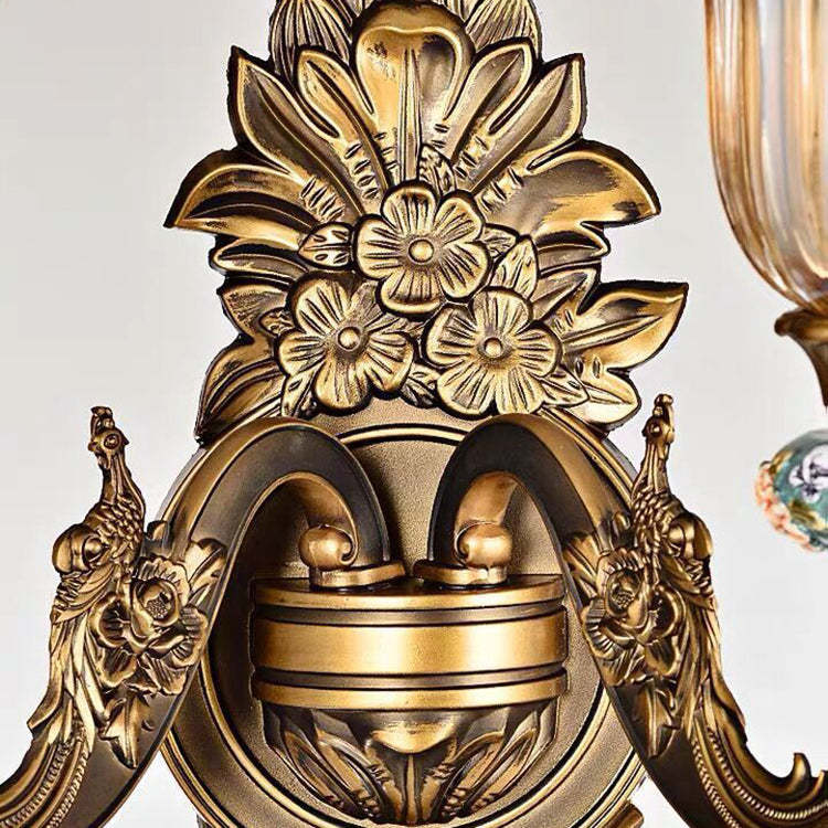 European Resin Zinc Alloy Glass Flower Sconce