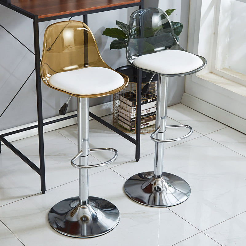 Minimalist Cylinder Base Metal PET Bar Stool