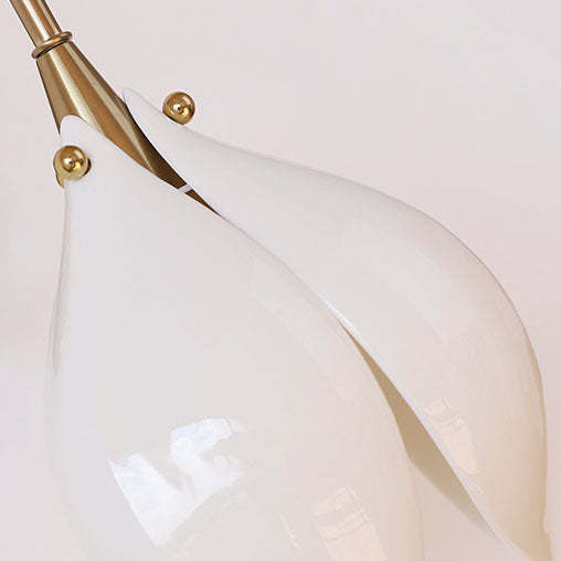 Retro Ceramic Magnolia Flower Iron Wall Sconce