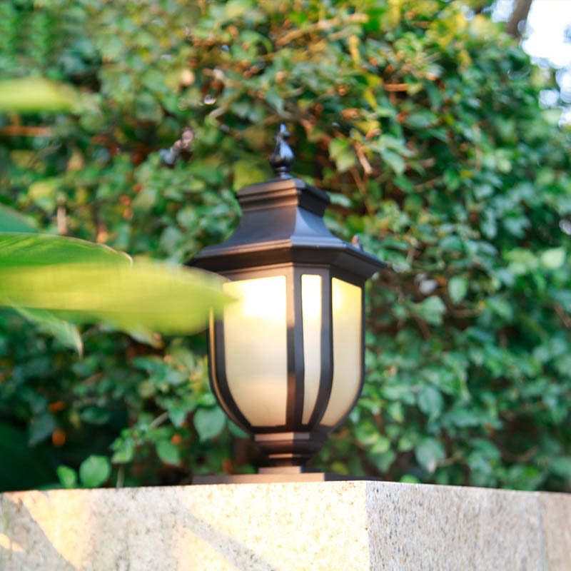 European Vintage Glass Aluminum Cage Outdoor Landscape Light