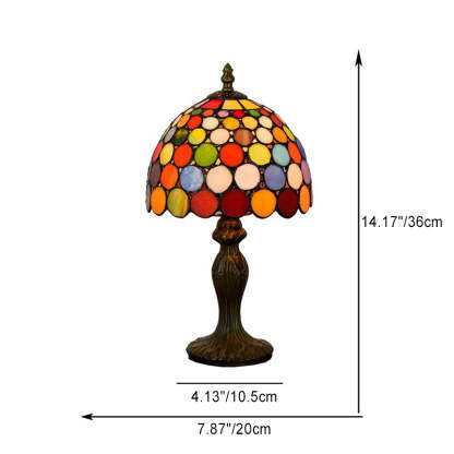 Traditional Tiffany Dome Aluminum Glass Table Lamp