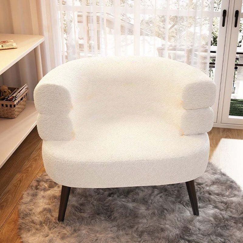 Nordic Curved Lambswool Steel Accent Chair