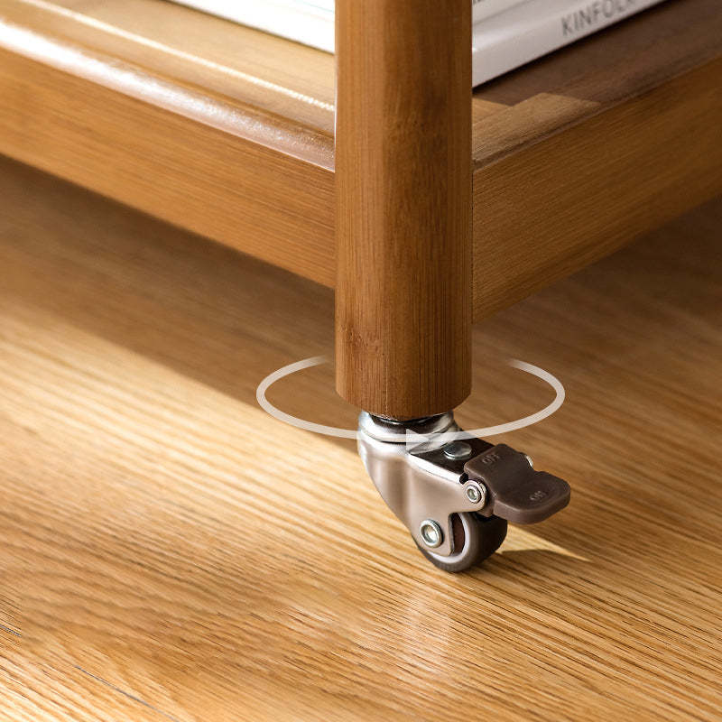 Modern Glass Wood 2-Tier Side Table