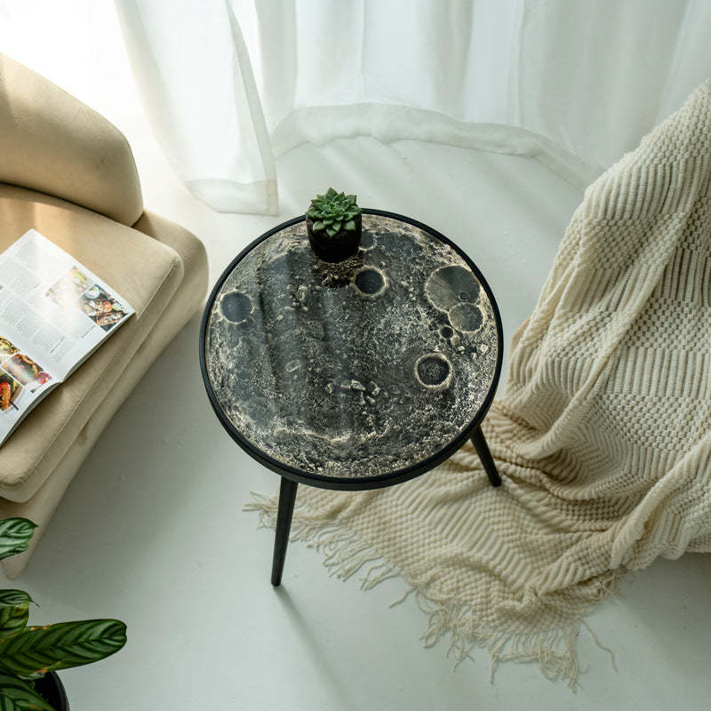 Lunar Surface Resin Wood Coffee Table