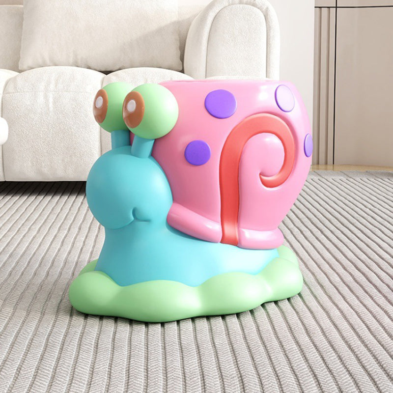 Contemporary Cartoon Snail Resin Low Stool