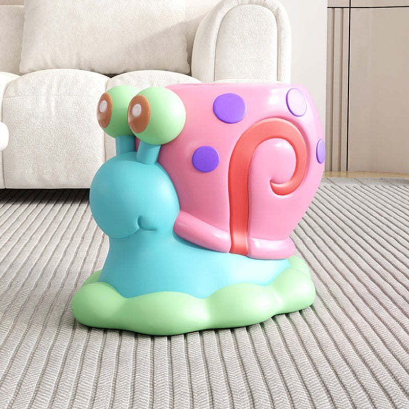 Contemporary Cartoon Snail Resin Low Stool
