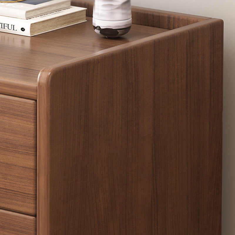 Chinese Wood Nightstand 2-Drawer Shelf