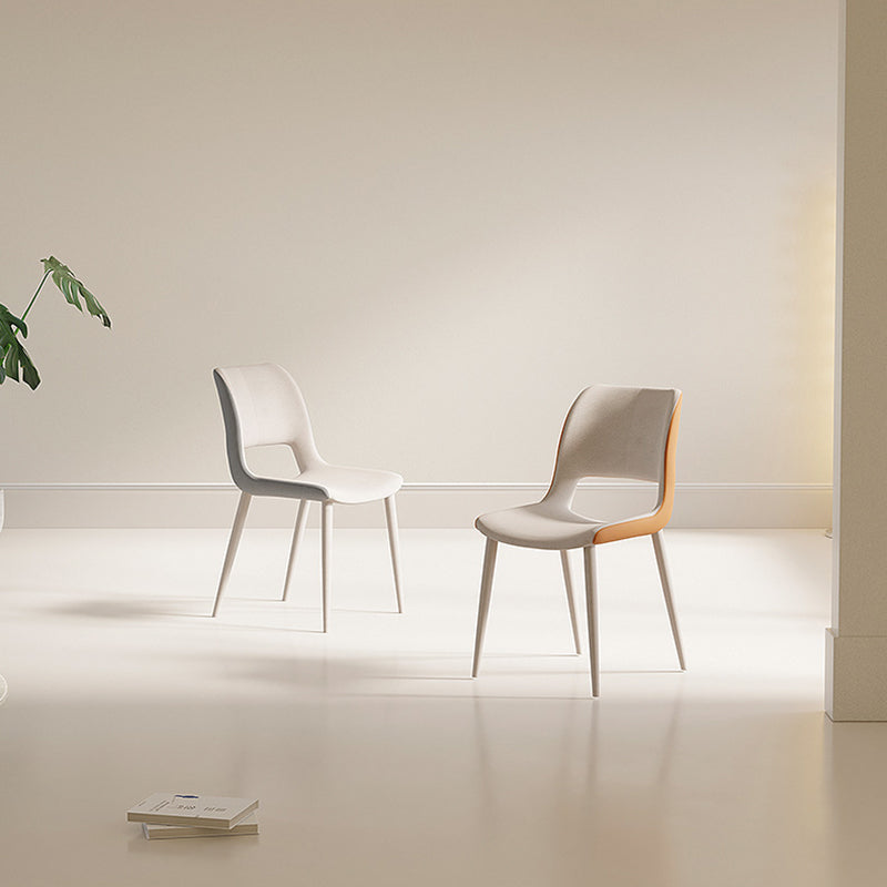 Minimalist Cat Scratch Leather Square Dining Chair