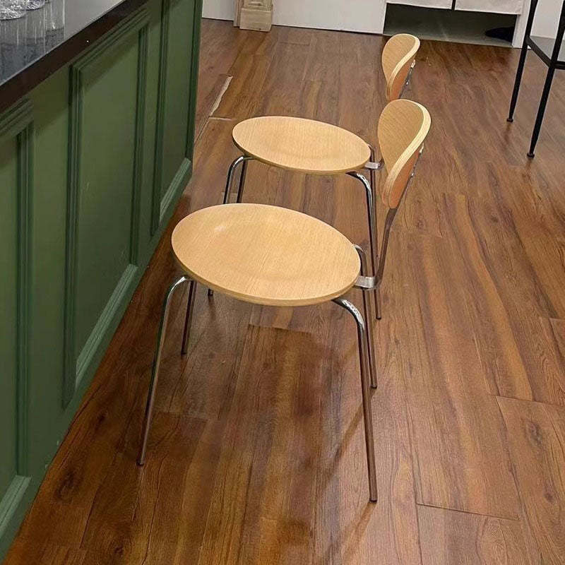 Nordic Wood Steel Round Dining Chair