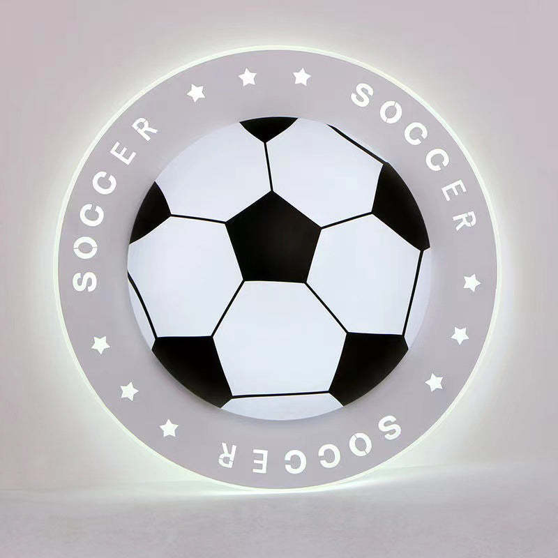 Art Deco Soccer Ball Acrylic Iron LED Flush Light