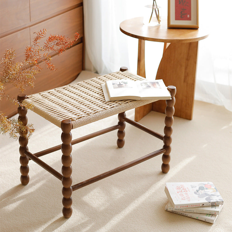 Vintage Gourd Wood Rope Stool