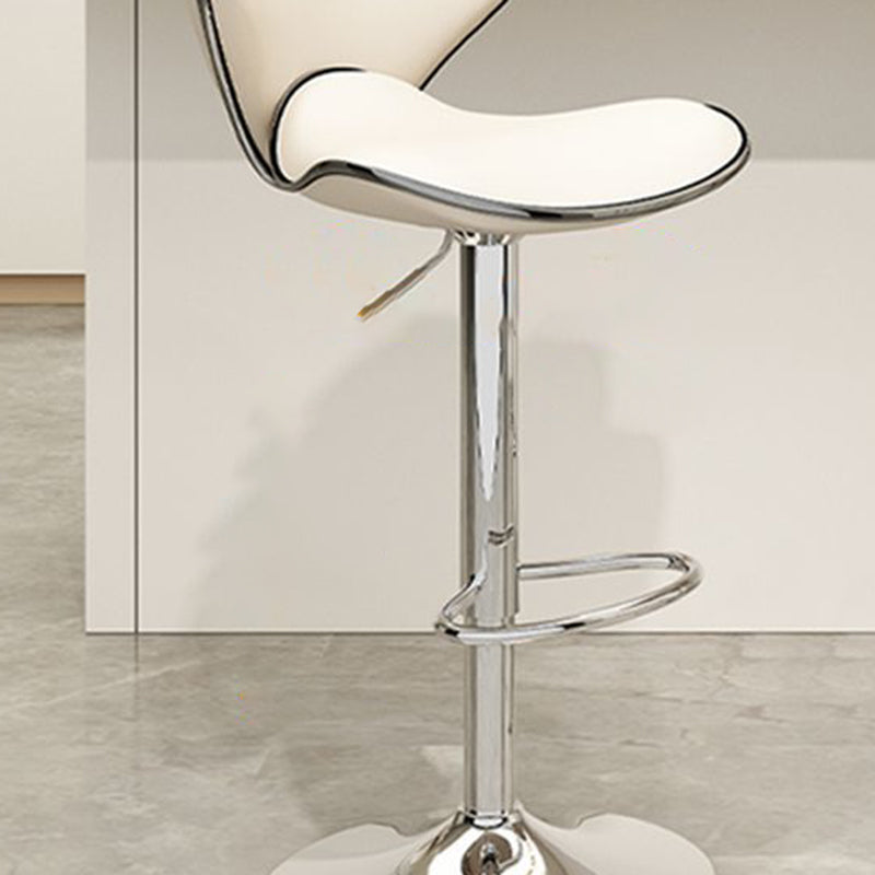 Minimalist Napa Leather Metal Bar Stool — Black