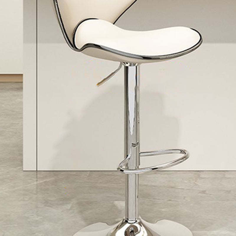 Minimalist Napa Leather Metal Bar Stool — Black