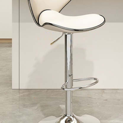 Minimalist Napa Leather Metal Bar Stool — Black
