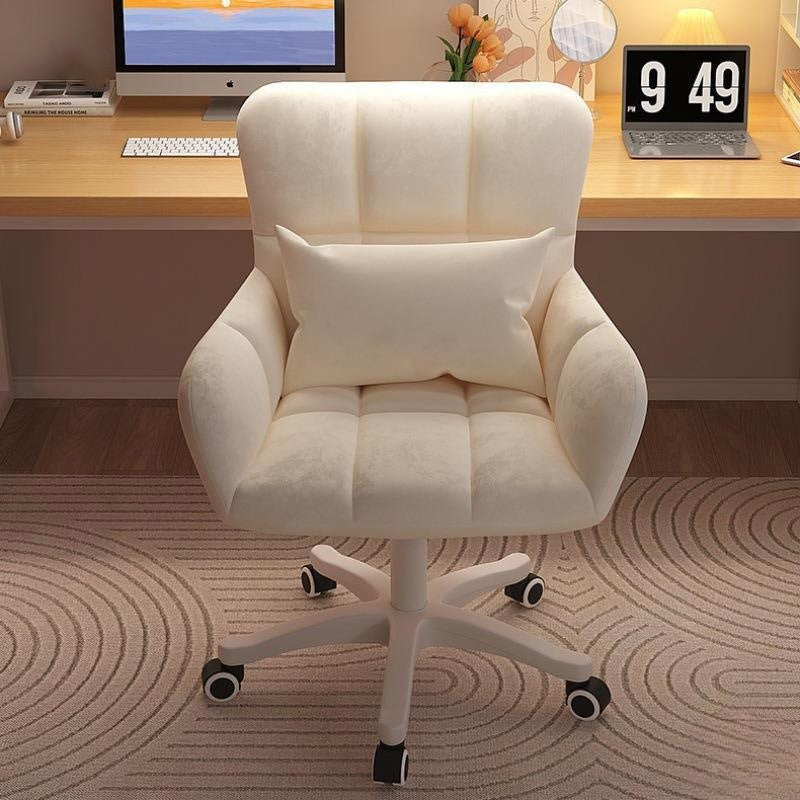 Minimalist Lattice Velvet Steel Desk Chair
