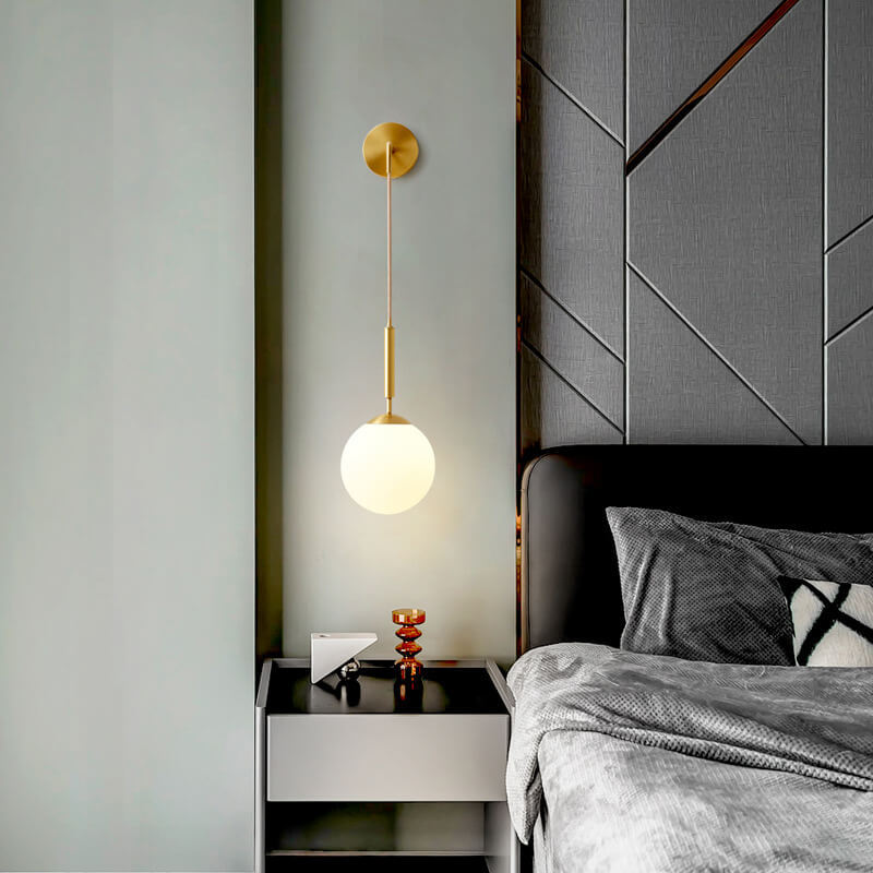 Nordic Minimalist Copper Glass Ball Sconce — 220V-240V For UK/AU
