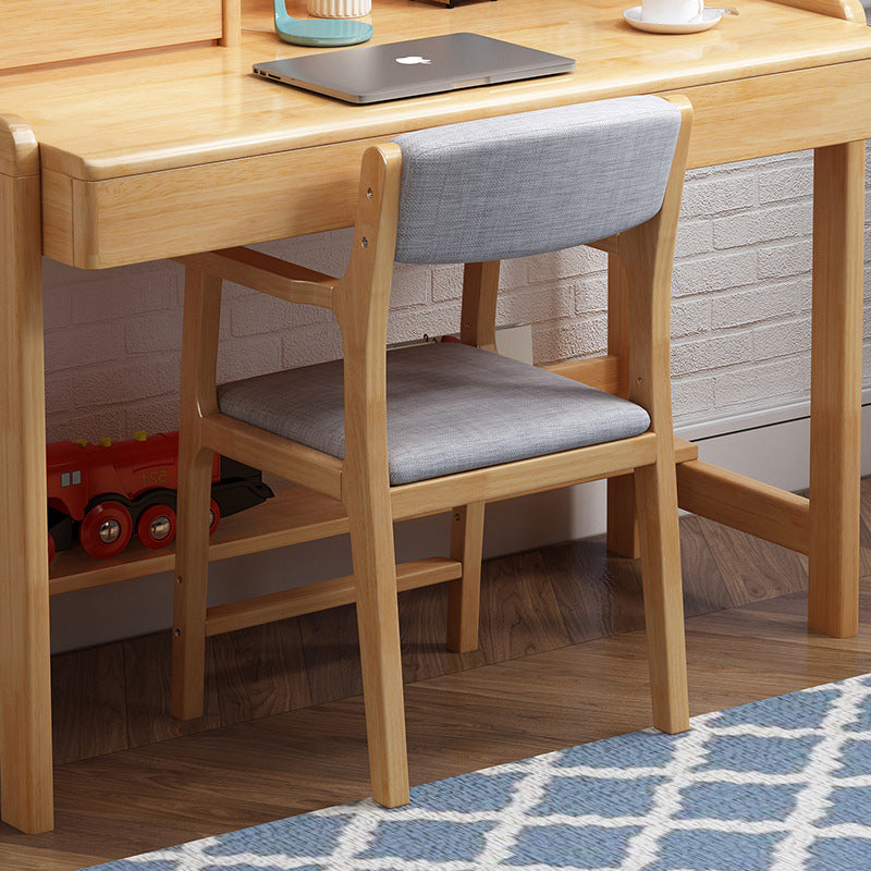 Nordic Rubberwood Desk Chair — Not Height Adjustable / Walnut Color