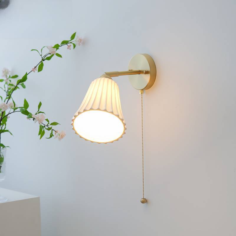 Modern Minimal Brass Ceramic Wall Sconce