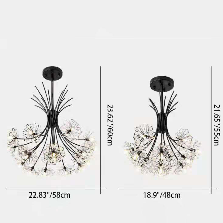 Transitional Crystal Dandelion Branch Chandelier