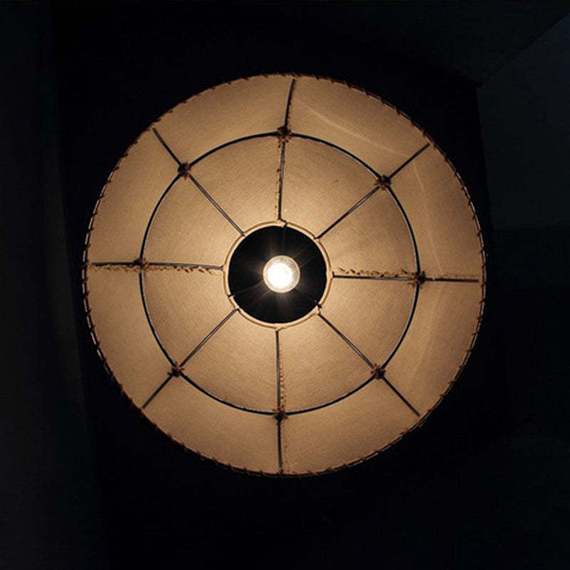 Traditional Rustic Fabric Semicircle Pendant Light