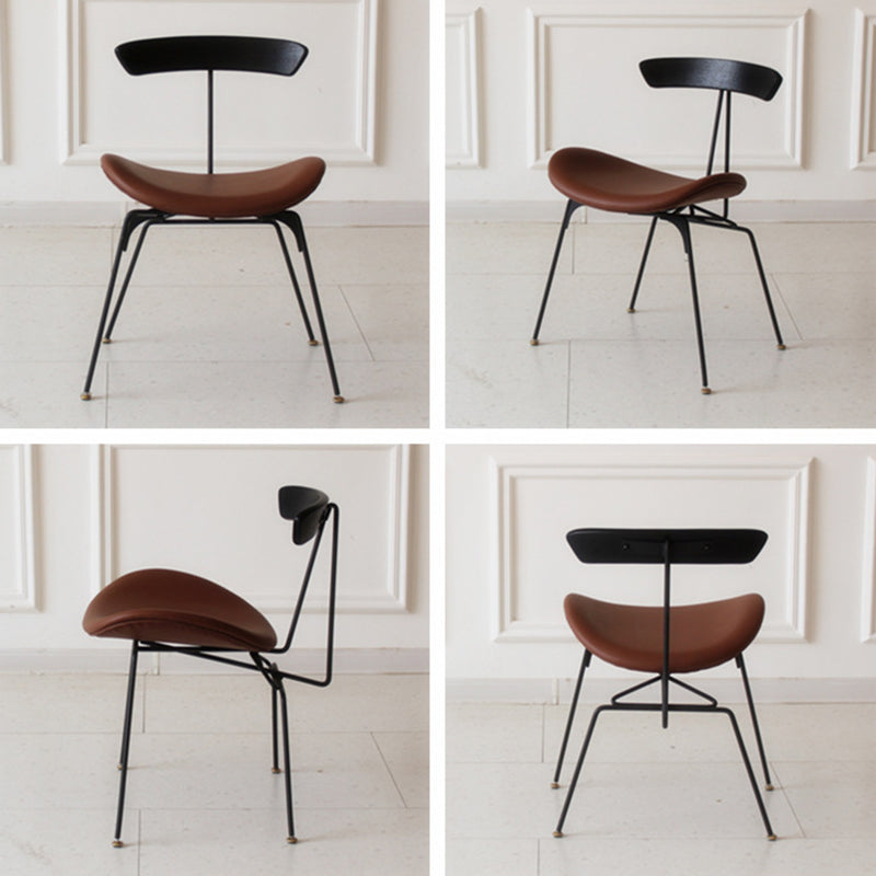 Industrial Ant Arch Wood Leather Dining Chair