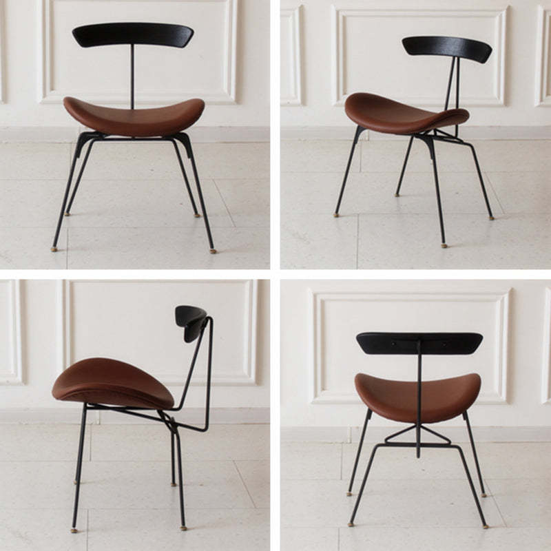Industrial Ant Arch Wood Leather Dining Chair